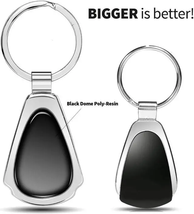 Alt view image 5 of 6 - Ford Maverick Black Dome Chrome Metal Teardrop Key Chain