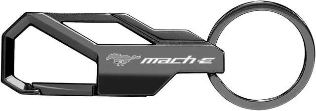 Main image of Ford Mustang Mach-E Gunmetal Black Snap Hook Metal Key Chain
