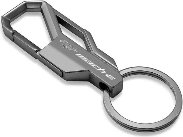 Alt view image 2 of 5 - Ford Mustang Mach-E Gunmetal Black Snap Hook Metal Key Chain