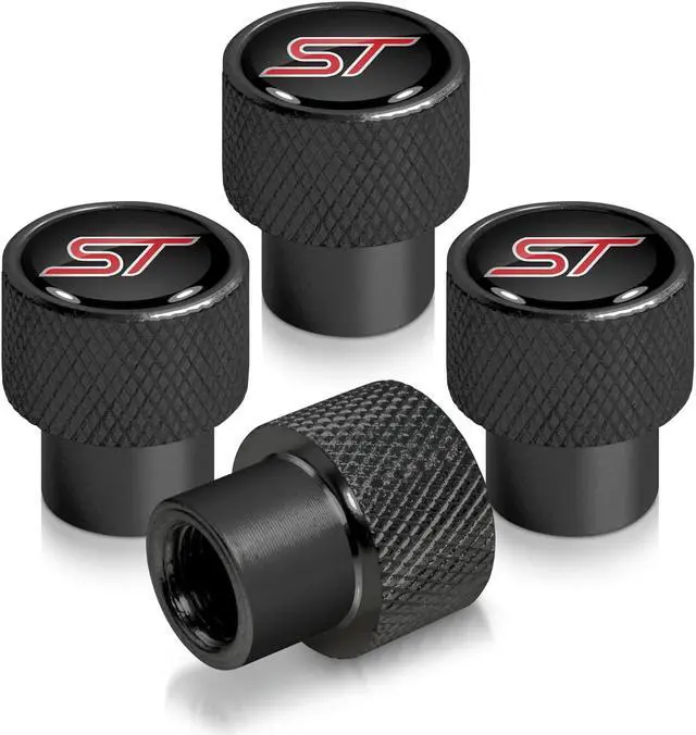 Main image of Ford Focus ST in Black on Black Aluminum Tire Valve Stem Caps