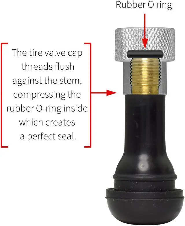 Alt view image 4 of 4 - Ford Mustang 50 Years Black on Black Aluminum Cylinder-Style Tire Valve Stem Caps