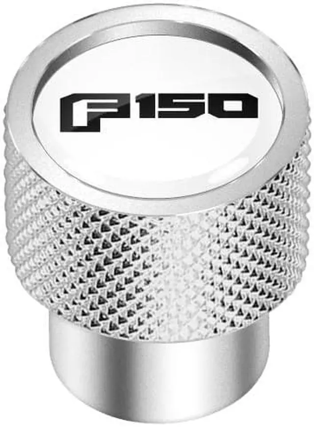 Alt view image 2 of 5 - Ford F-150 2015 to 2020 in White on Silver Chrome Aluminum Tire Valve Stem Caps
