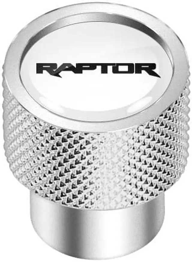 Alt view image 2 of 5 - Ford F-150 Raptor in White on Silver Chrome Aluminum Tire Valve Stem Caps