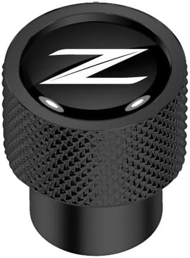 Alt view image 2 of 5 - Nissan 370Z Z logo in Black on Black Aluminum Tire Valve Stem Caps