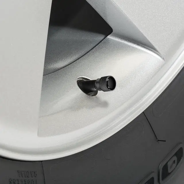 Alt view image 3 of 5 - GMC Logo in Black on Black Aluminum Tire Valve Stem Caps