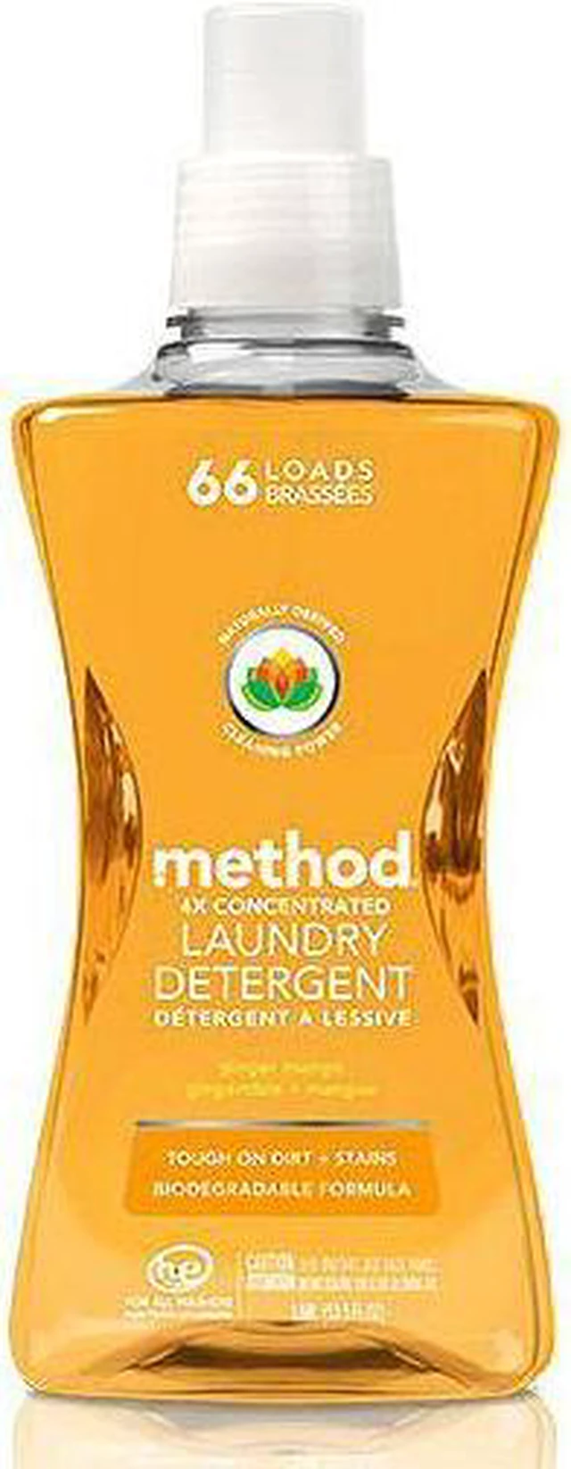 Alt view image 2 of 5 - Method - 01490 - 4X Concentrated Laundry Detergent, Ginger Mango, 53.5 oz Bottle, 4/Carton