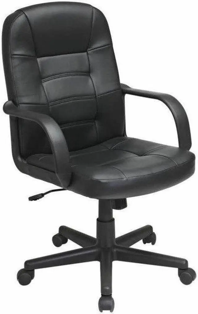 Alt view image 4 of 7 - Work Smart Black Eco Leather Mid-back Executive Chair