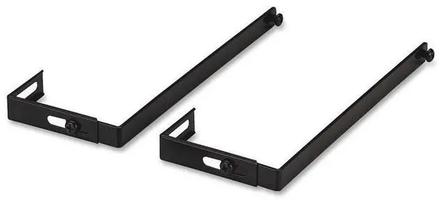 Alt view image 2 of 7 - Lorell Cubicle Partition Hangers Adjustable Metal/Black 80674