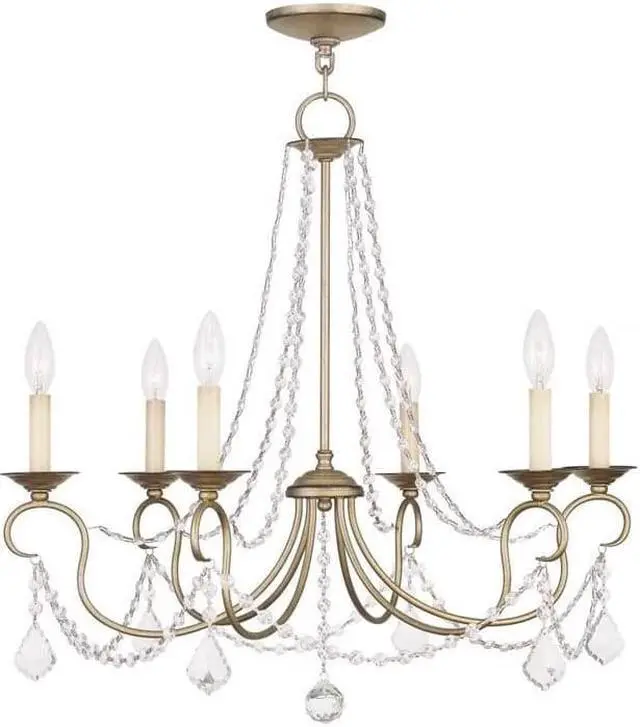 Alt view image 2 of 6 - Livex Lighting Pennington Chandelier in Antique Silver Leaf - 6516-73