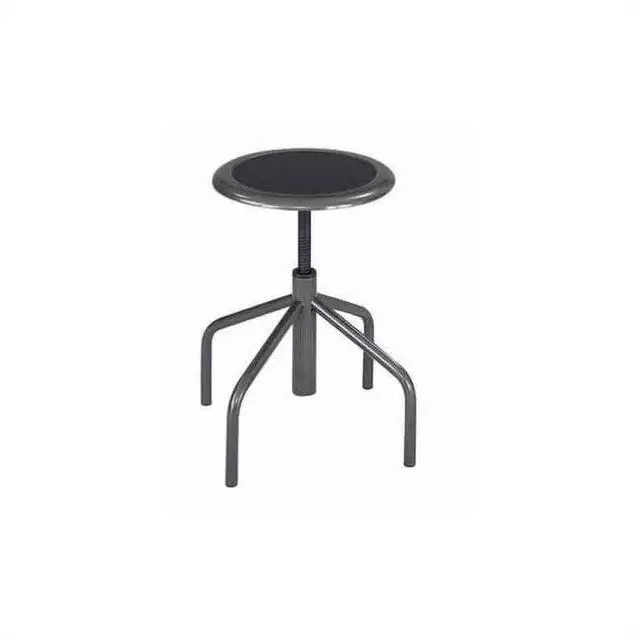 Alt view image 2 of 6 - Safco 6669 Diesel Low Base Stool - Backless - Supports Up to 250 lb - 16" to 22" Seat Height - Black Seat, Pewter Base