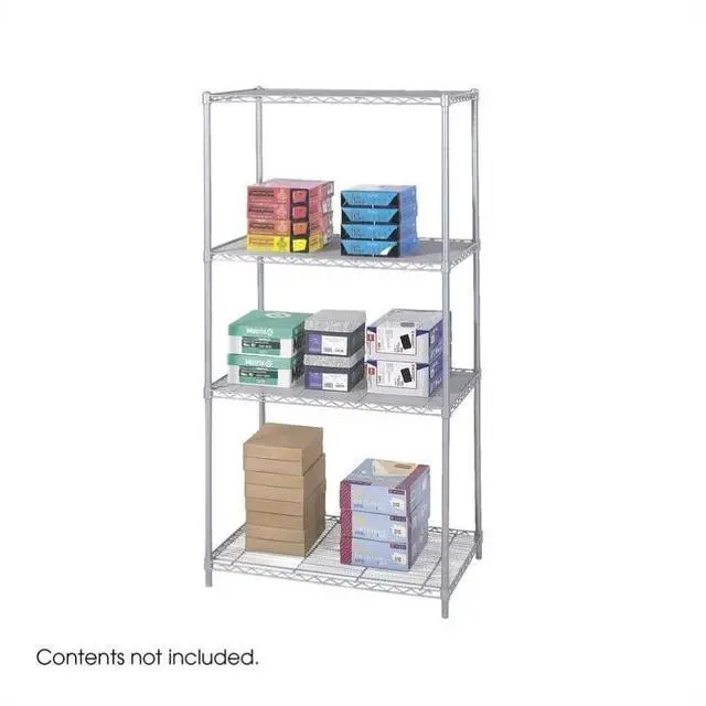 Alt view image 2 of 6 - Safco 5288GR Industrial Wire Shelving - Four-Shelf - 36w x 24d x 72h - Metallic Gray