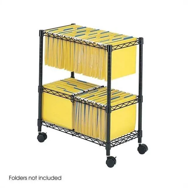 Alt view image 9 of 20 - Safco - 5278BL - Safco 2-Tier Rolling File Cart - 300 lb Capacity - 4 Casters - Steel - x 25.8 Width x 14 Depth x 29.8