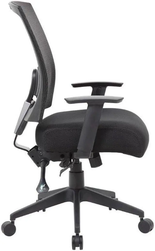 Alt view image 3 of 8 - Boss B6716-SS-BK Mesh Back 3 paddle Task Chair with Seat Slider, 25" x 26" x 38", Mesh - Black
