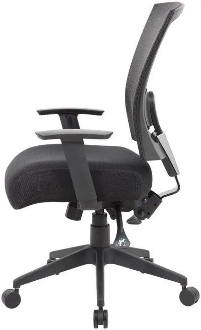 Alt view image 2 of 8 - Boss B6716-SS-BK Mesh Back 3 paddle Task Chair with Seat Slider, 25" x 26" x 38", Mesh - Black