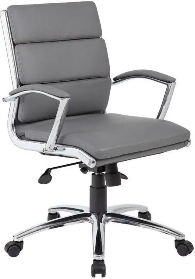 Main image of Boss Office CaressoftPlus Executive Mid-Back Chair in Gray