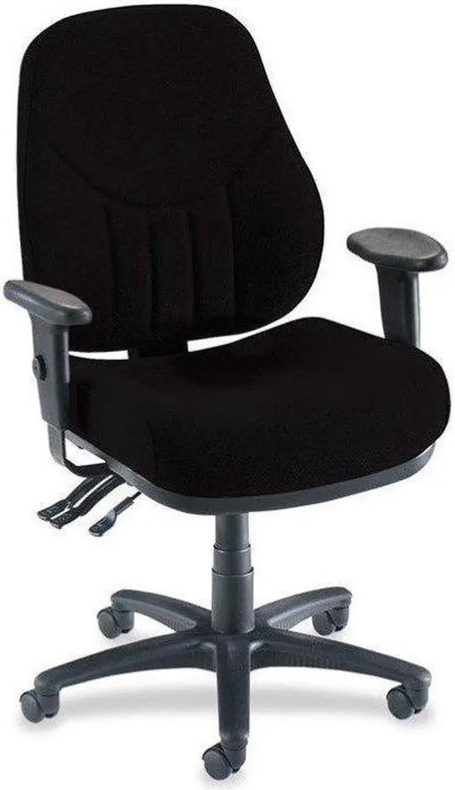 Alt view image 5 of 12 - Lorell Multi-Task Chair High-Back 26-7/8"x26"x39"to42-1/2" Black 81103