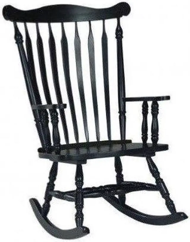 Alt view image 2 of 9 - International Concepts *R37-120 Solid Wood Rocker - RTA Antique Black