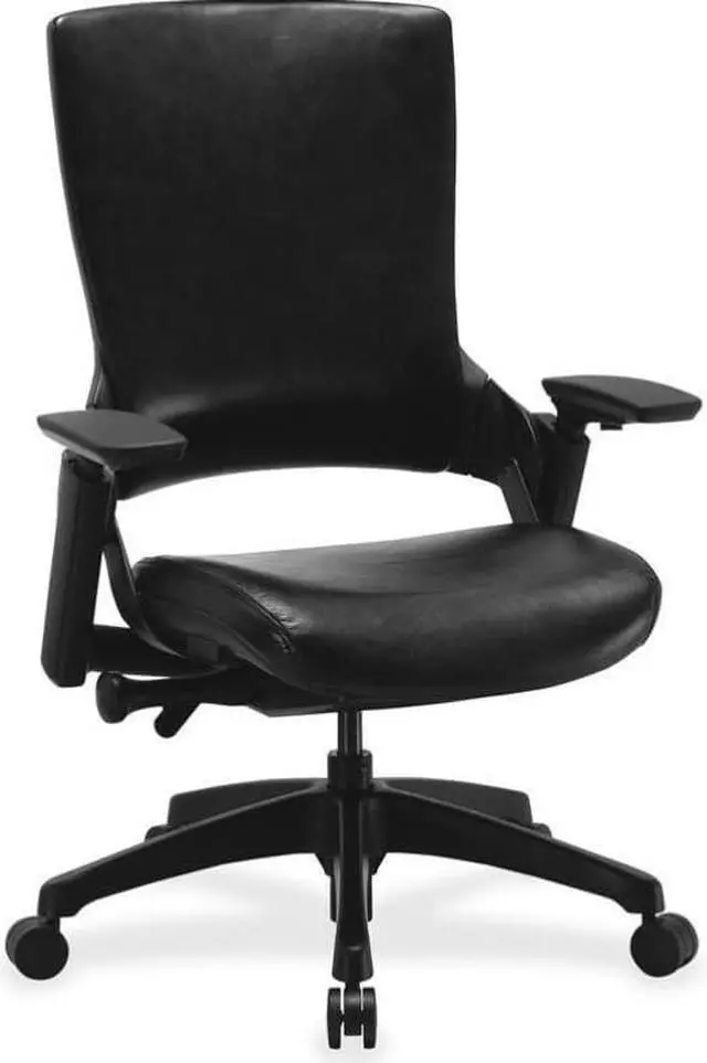 Alt view image 4 of 7 - Lorell Multifunction Leather Chair 25-1/4"x23-1/4"x40-1/2" Black 59529