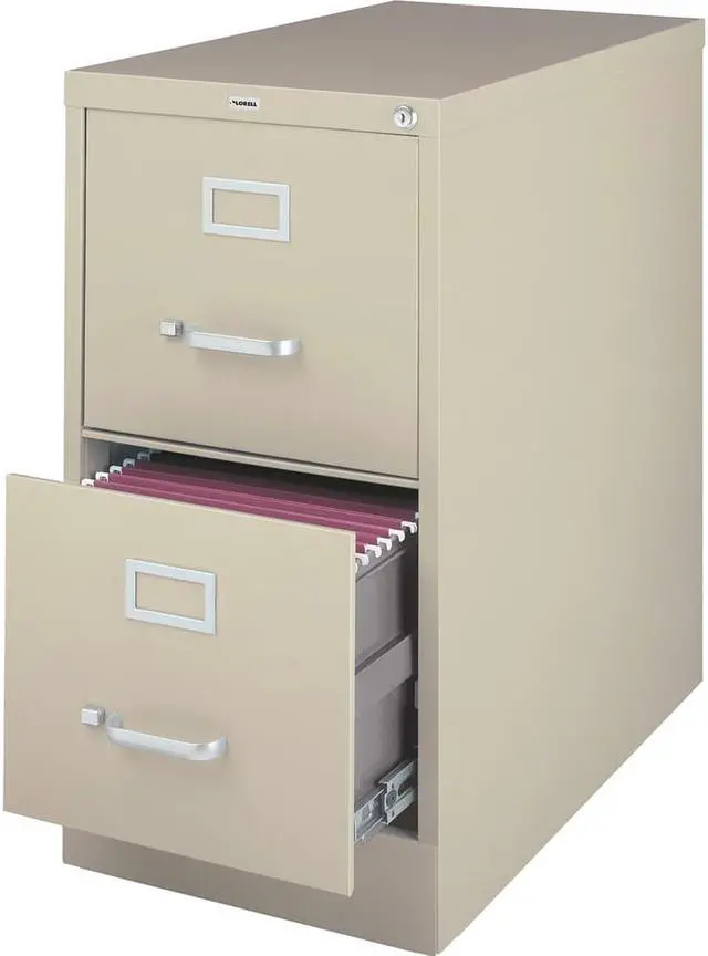 Alt view image 3 of 11 - Lorell Vertical File 2-Drawer Legal 18"x26-1/2"x28-3/8" Putty 60660