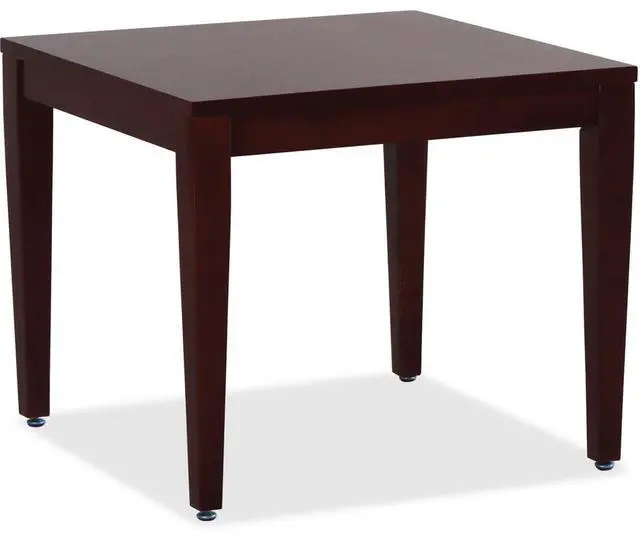 Alt view image 5 of 10 - Lorell Wood Corner Table 23-3/5"x23-3/5"x20" Mahogany 59543