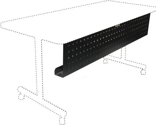 Alt view image 7 of 10 - Lorell 60684 Rectangular Training Table Modesty Panel 42" Width x 3" Depth x 10" Height - Steel - Black