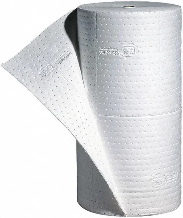 Main image of PIG MAT402 Sorbent Roll, 40 gal, 30 in x 150 ft, Oil, White, Polypropylene