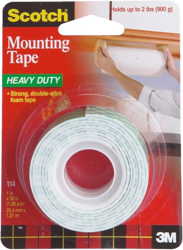 Alt view image 15 of 18 - 3M Mounting Tape Holds 2 lb. 1"x50" White 114