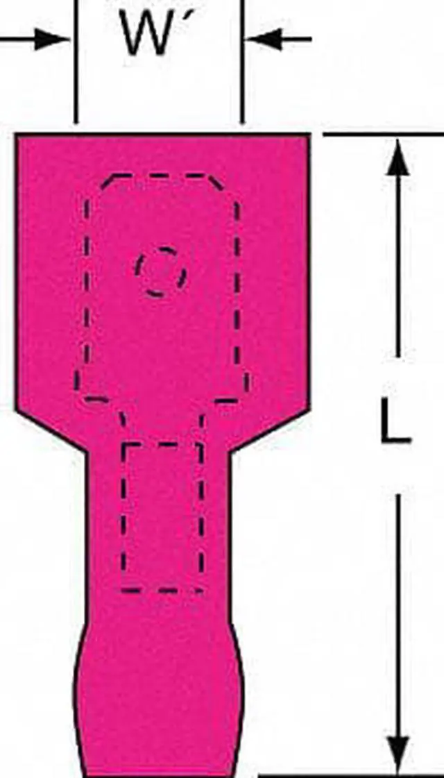 Alt view image 2 of 2 - 3M MTI18-250Q Male Disconnect, Red, 22-18AWG, PK25