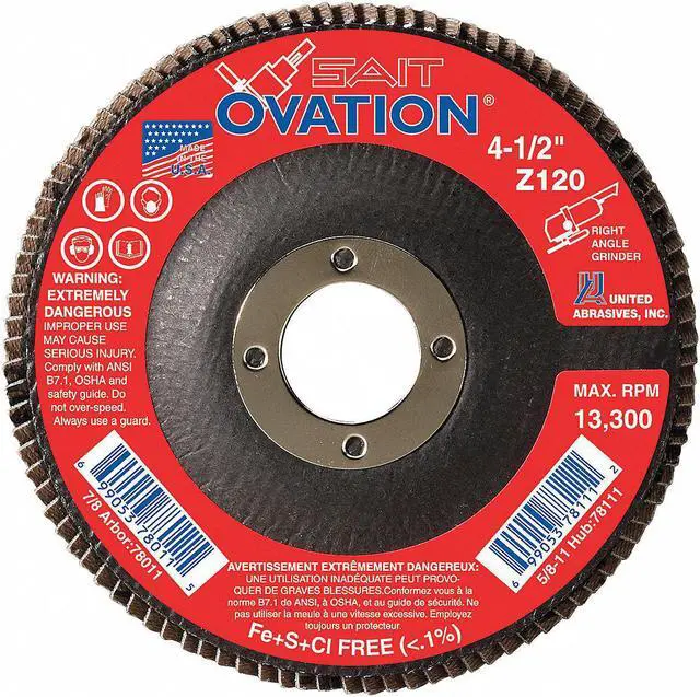 Alt view image 3 of 3 - UNITED ABRASIVES-SAIT 78009 Arbor Mount Flap Disc,4-1/2in,80,Medium