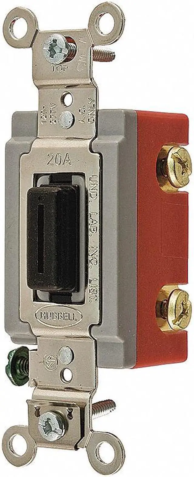 Main image of HUBBELL WIRING DEVICE-KELLEMS HBL1224L Wall Switch,4-Way,120/277V,20A,Brn,Toggl