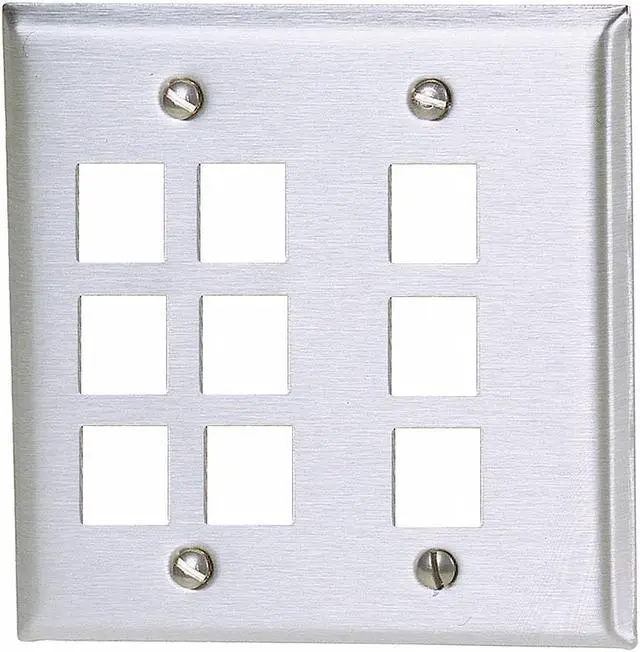 Alt view image 2 of 2 - HUBBELL PREMISE WIRING SSF209 Plate,9 Ports,Gray