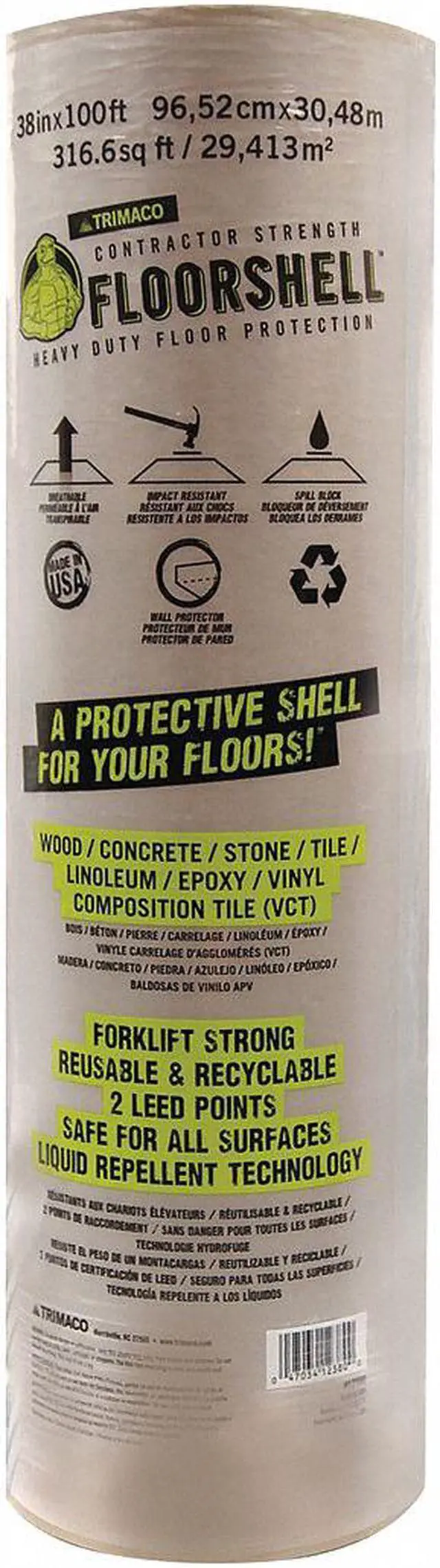 Alt view image 3 of 8 - Trimaco 12380 38 in. x 100 ft. 46 Mil Floor Shell
