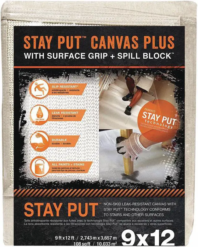 Alt view image 3 of 3 - TRIMACO 04321 Drop Cloth, 12 ft. L x 9 ft. W