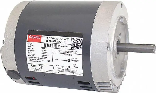 Alt view image 2 of 2 - DAYTON 6XH51BG Belt Drive Mtr, SplitPh, ODP, 1/3HP, 1140rpm