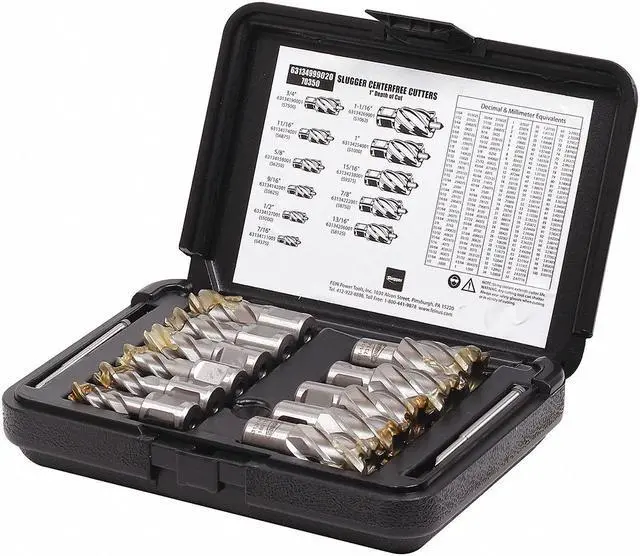 Alt view image 2 of 2 - SLUGGER BY FEIN 63134999020 Annular Cutter Kit,1" Cut Depth,13 pcs.