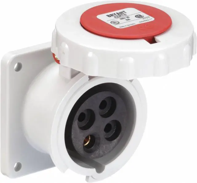 Alt view image 3 of 4 - BRYANT BRY420R7W Watertight Pin & Sleeve Receptacle, 20 A, 480V AC, Three