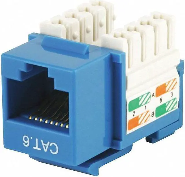 Alt view image 7 of 7 - Monoprice Cat6 Punch Down Keystone Jack - Blue | 110 Type IDC, 90 Degree Connection