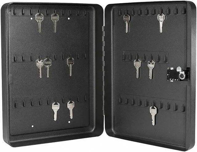 Main image of Barska Key Cabinet, Wall Mount, 60 Keys Matte Steel AX11822