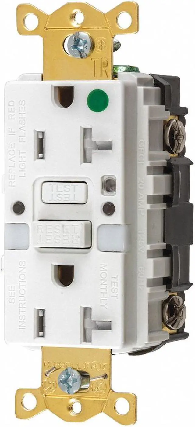 Alt view image 2 of 2 - 20A Heavy Use Hospital Grade Receptacle, White; Tamper Resistant: Yes