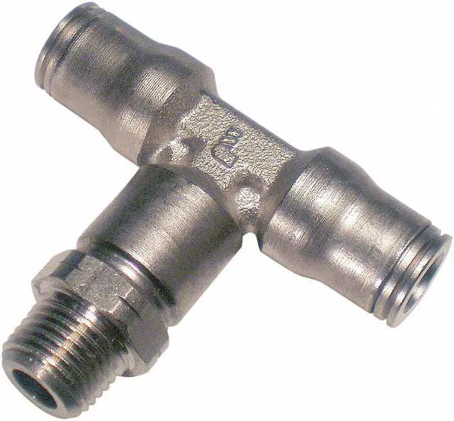 Alt view image 2 of 3 - LEGRIS 3608 06 10 6mm Tube x Male BSPT Nickel Brass Branch Tee