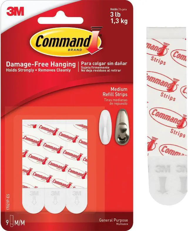 Main image of Command Medium Refill Mounting Adhesive Strip (9 Count) 17021P-ES-9PK - OEM