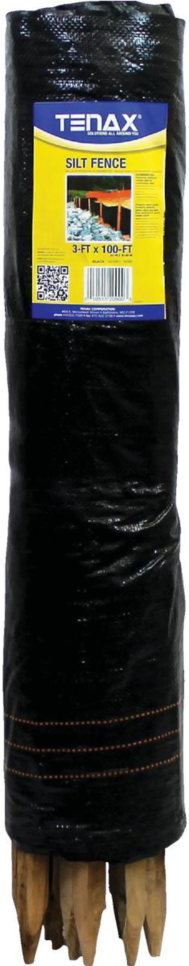 Alt view image 4 of 12 - ZORO SELECT 31900700 3 ft H x 100 ft L Silt Fence, 11 Stakes, Polypropylene,