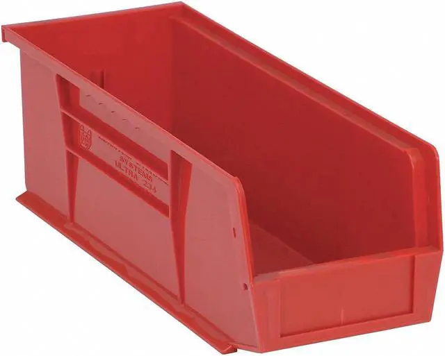 Main image of QUANTUM STORAGE SYSTEMS QUS234RD Red Hang and Stack Bin, 14-3/4"L x 5-1/2"W x