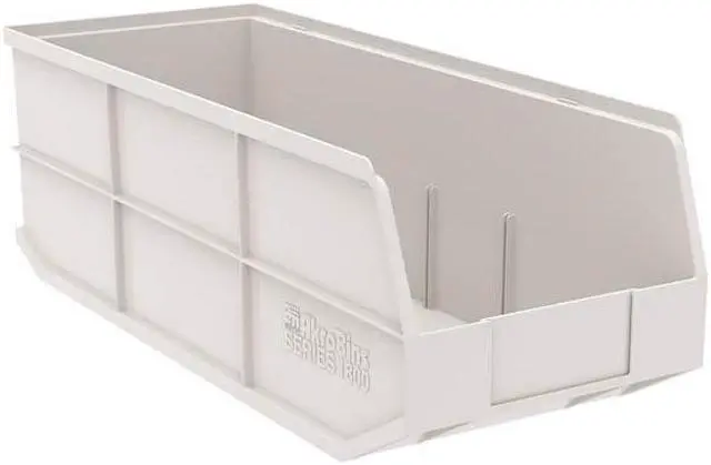 Alt view image 3 of 3 - AKRO-MILS 30348BEIGE Shelf Storage Bin, Plastic, Beige, 7 in H, 8 1/4 in W, 20