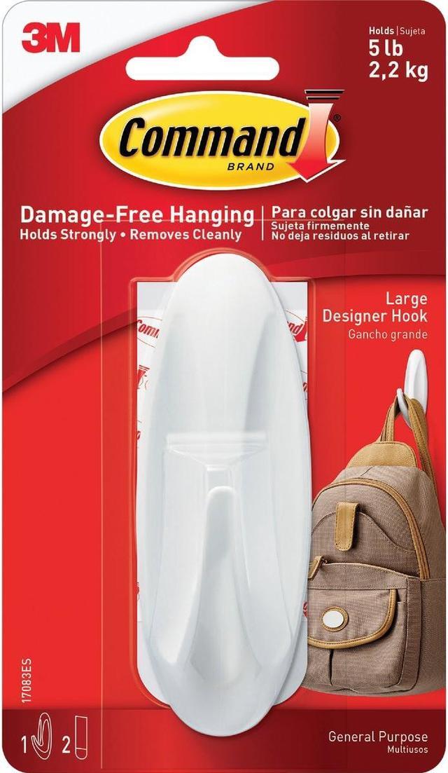 Alt view image 3 of 9 - 3M 17083 Command Designer Large Hook 1 hook, 2 strips