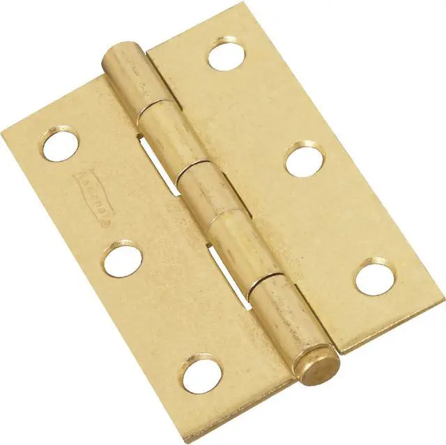 Alt view image 3 of 4 - 3" Brass Removable Pin Narrow Hinges (Pack of 2)
