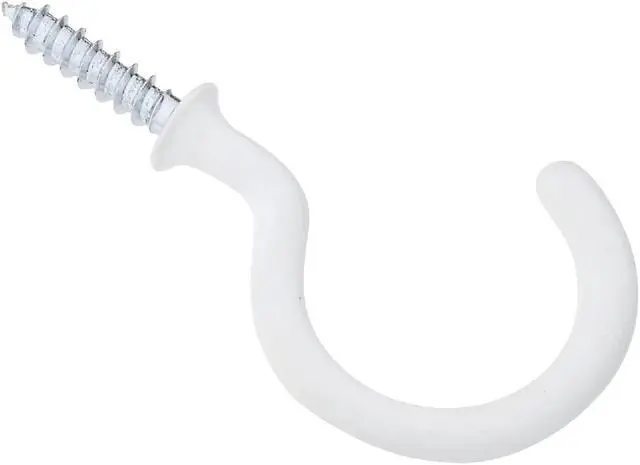 Alt view image 4 of 6 - National 1-1/2 In. White Vinyl Cup Hook (2 Count) N248450