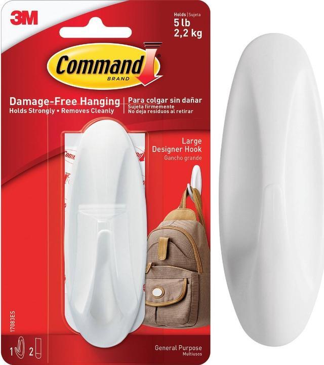 Alt view image 2 of 9 - 3M 17083 Command Designer Large Hook 1 hook, 2 strips