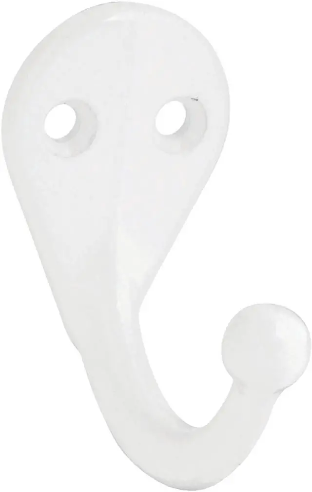 Alt view image 2 of 3 - National White Single Cloth Wardrobe Hook, 2 per Card N248377