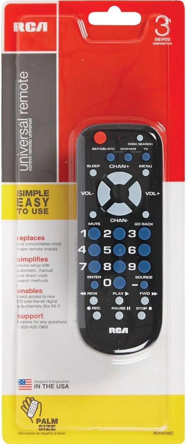Alt view image 10 of 15 - RCA RCU503BR Universal Remote Control
